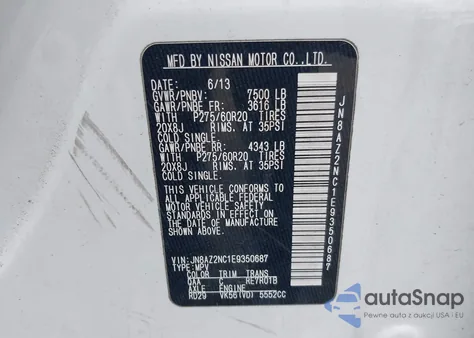 2014 Infiniti Qx80 from USA, damaged, VIN JN8AZ2NC1E9350687